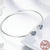 Sterling Silver Blue Evil Eye Zirconia Open Cuff Bracelet-Evil Eye Bracelet-Auswara