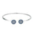 Sterling Silver Blue Evil Eye Zirconia Open Cuff Bracelet-Evil Eye Bracelet-Auswara