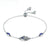 Sterling Silver Blue Hamsa Slider Chain Bracelet-Evil Eye Bracelet-Auswara