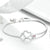 Sterling Silver CZ Heart with Pink Heart Charm Bracelet-Women Bracelets-Auswara