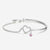 Sterling Silver CZ Heart with Pink Heart Charm Bracelet-Women Bracelets-Auswara