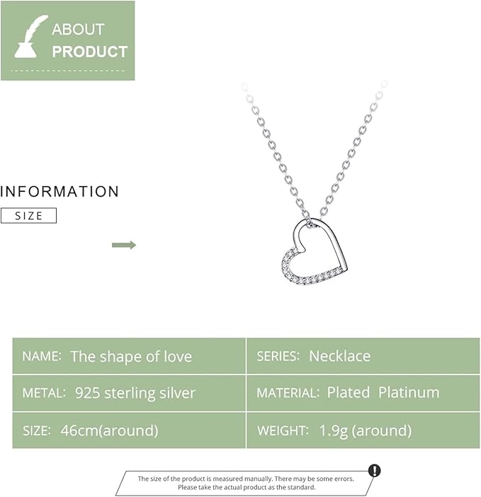 Sterling Silver CZ Open Heart Necklace