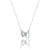 Sterling Silver Double Heart Necklace with Cubic Zirconia-Women Necklace-Auswara
