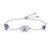 Sterling Silver Evil Eye Slider Bracelet with Cubic Zirconia-Evil Eye Bracelet-Auswara