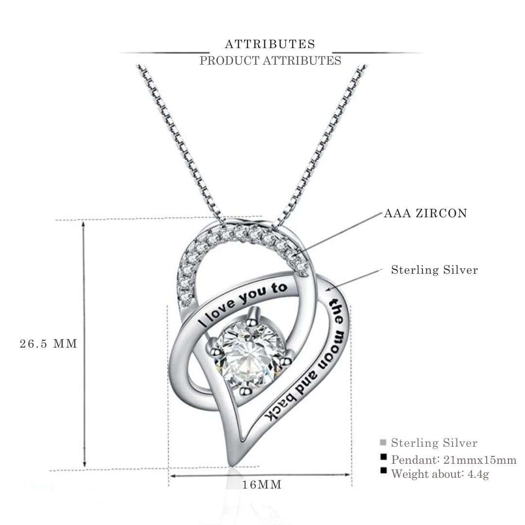 Sterling Silver “I Love You to the Moon and Back” Necklace