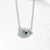 Sterling Silver Light Blue Evil Eye Necklace-Evil Eye Necklace-Auswara