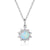 Sterling Silver Opal Sun Pendant Necklace-Women Necklace-Auswara