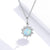 Sterling Silver Opal Sun Pendant Necklace-Women Necklace-Auswara