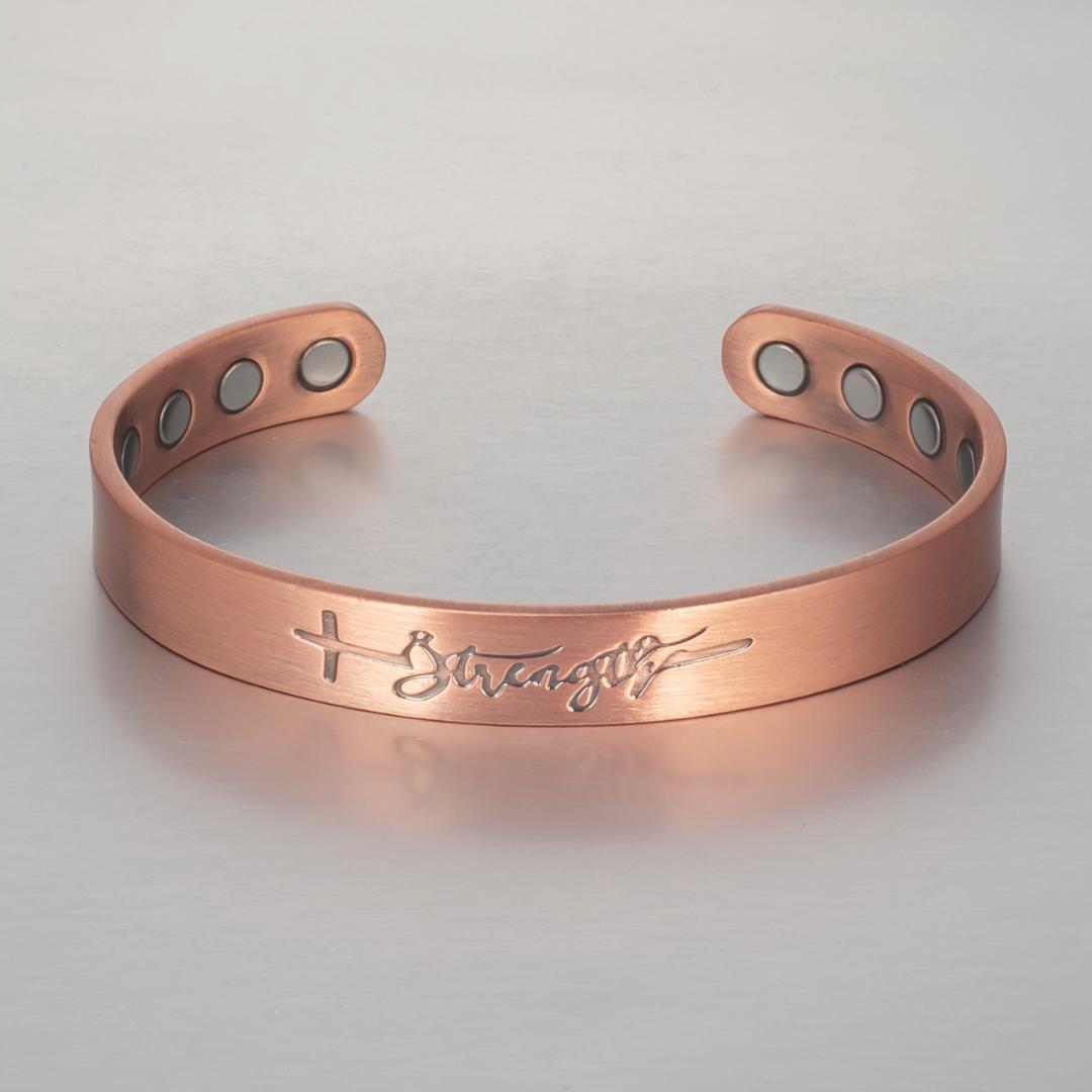 Strength Copper Cuff – Light-Revealed Edition for Her-Cross Bracelet-Auswara