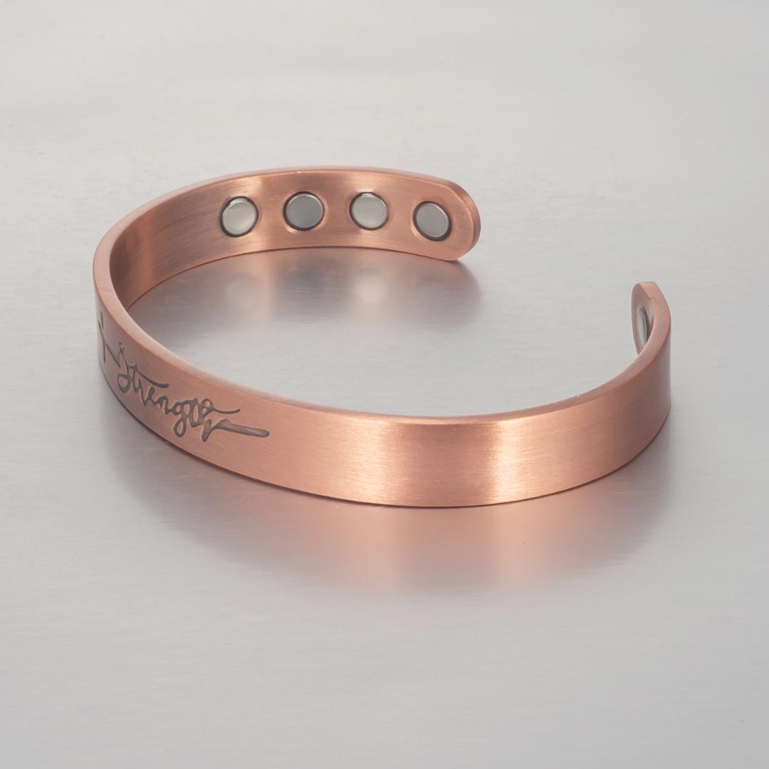 Strength Copper Cuff – Light-Revealed Edition for Her-Cross Bracelet-Auswara