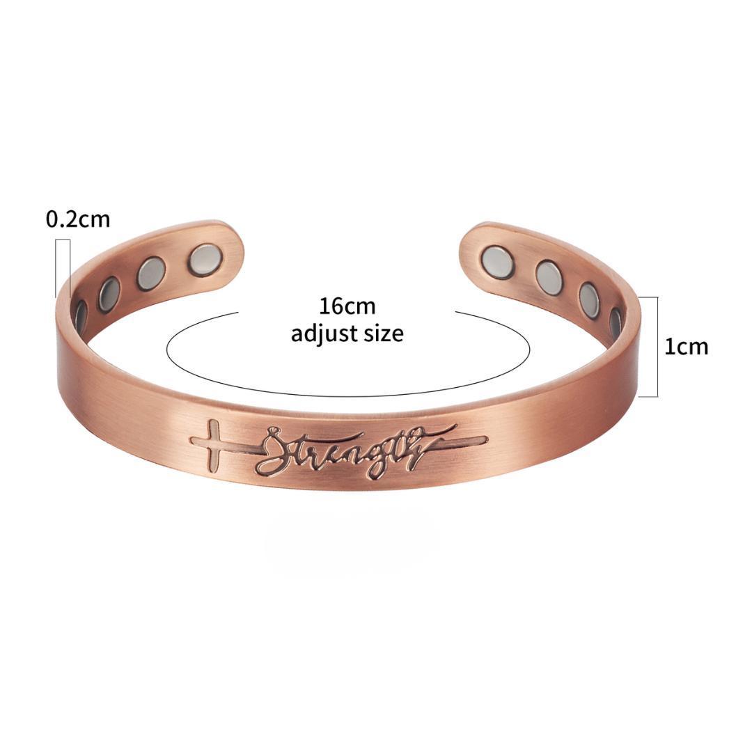 Strength Copper Cuff – Light-Revealed Edition for Her-Cross Bracelet-Auswara