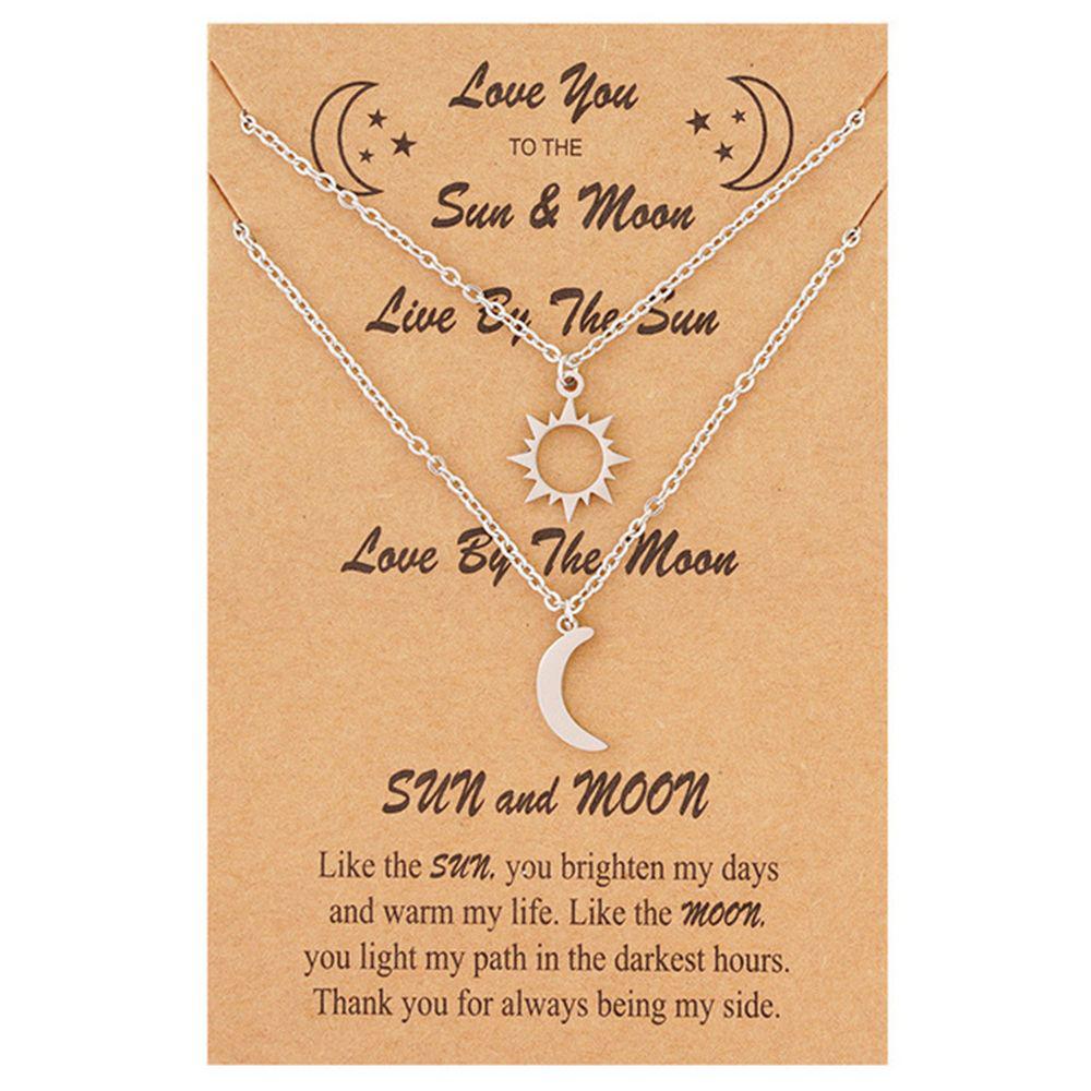 Sun and Moon Promise Couple Necklace-Couples Necklace-Auswara