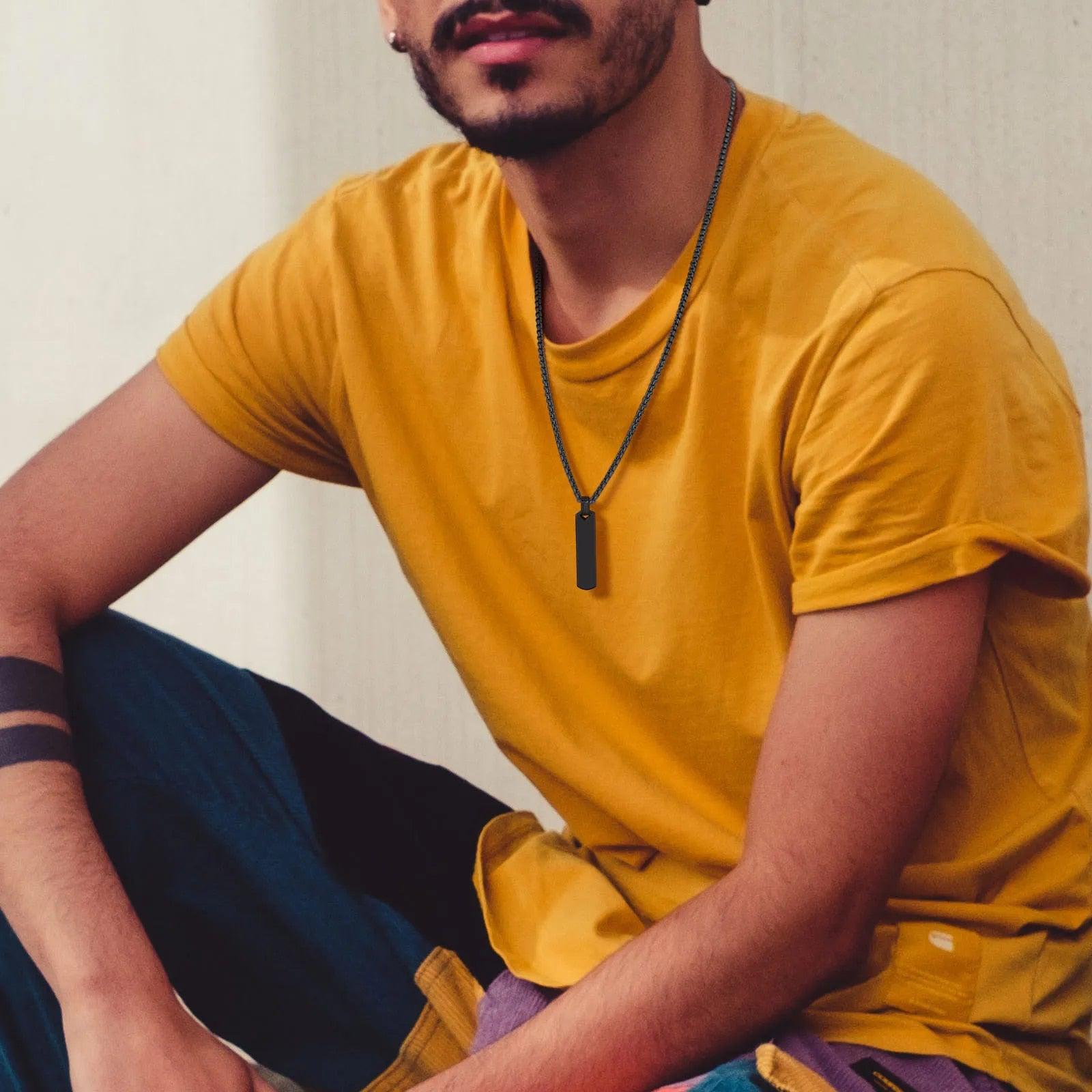 Personalised Custom Bar Pendant Necklace-Personalised Necklace-Auswara