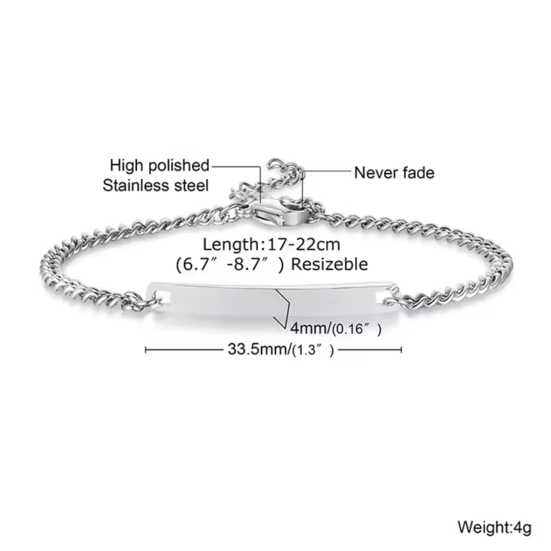 Silver Link Bond – Personalised Couple Bracelet