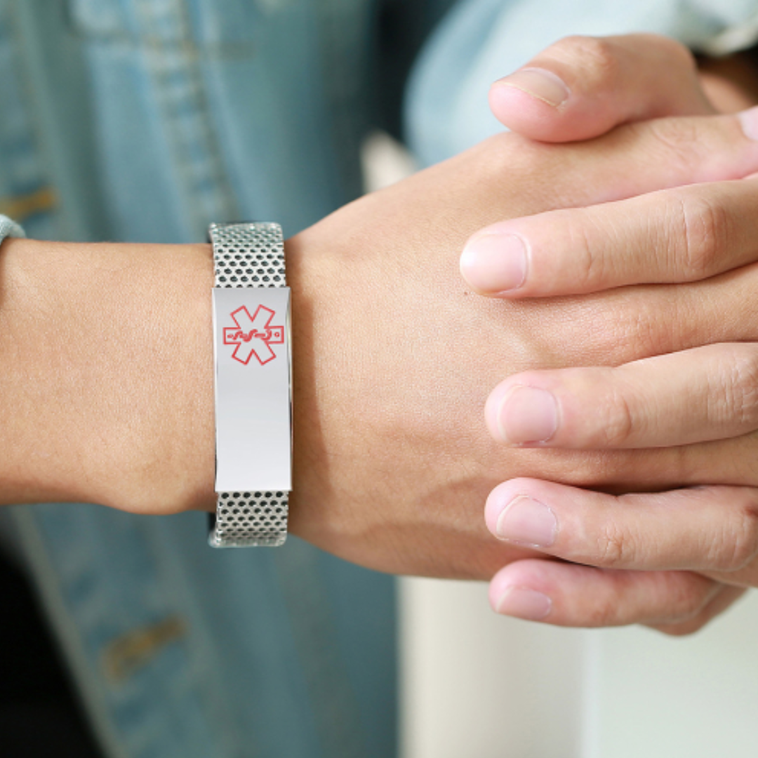 Personalised Medical ID Perforated Silicone Bracelet