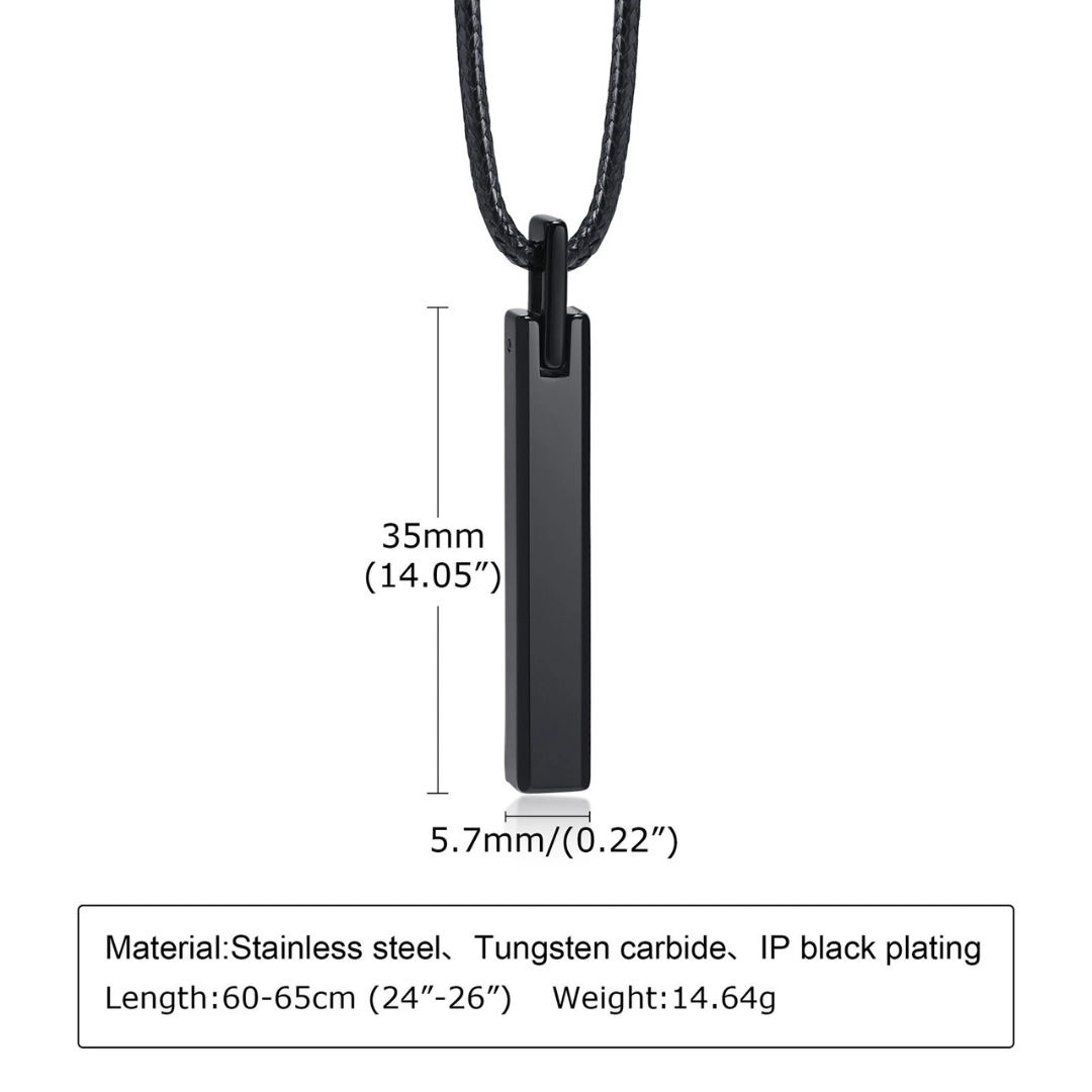 Personalised Vertical Bar Men Necklace