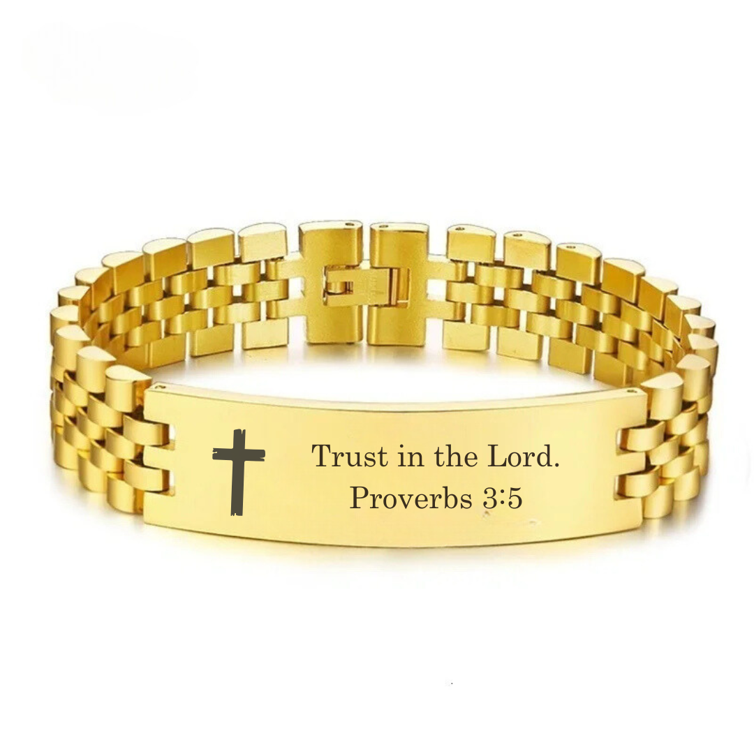 Personalised Gold Colour Link Bracelet