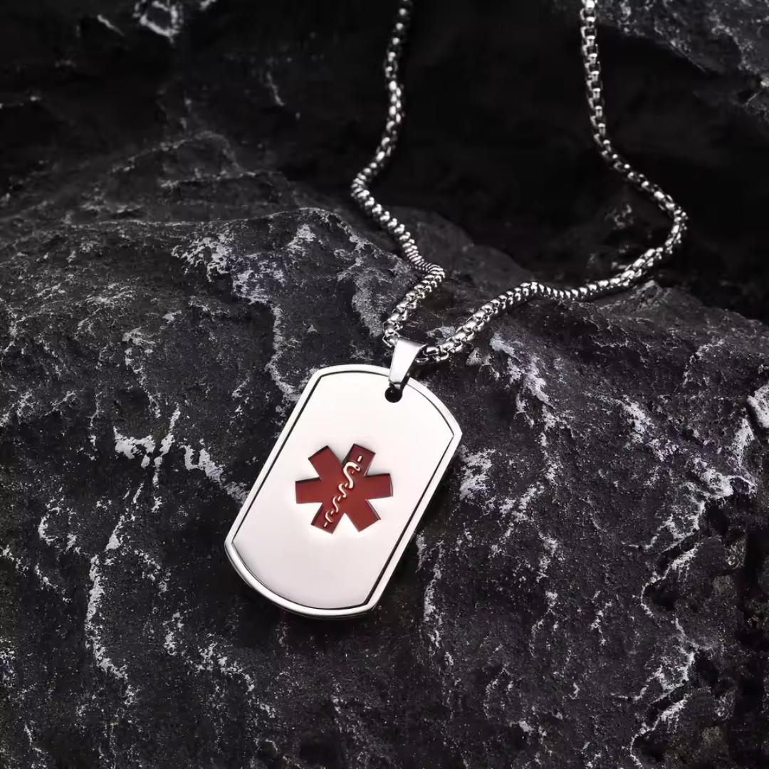 Titan Tag Personalised Medical ID Necklace-Medical Necklace-Auswara