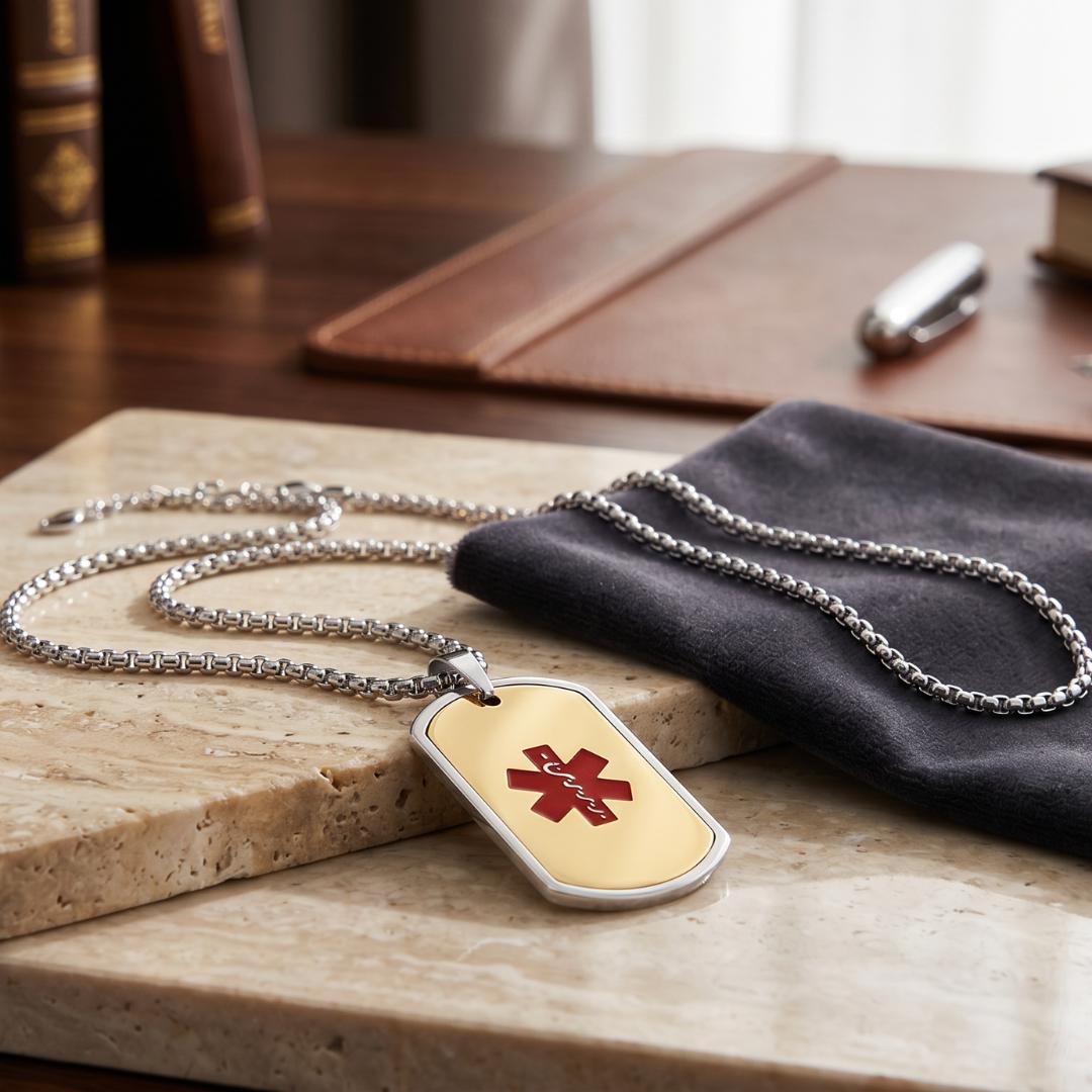Titan Tag Personalised Medical ID Necklace-Medical Necklace-Auswara