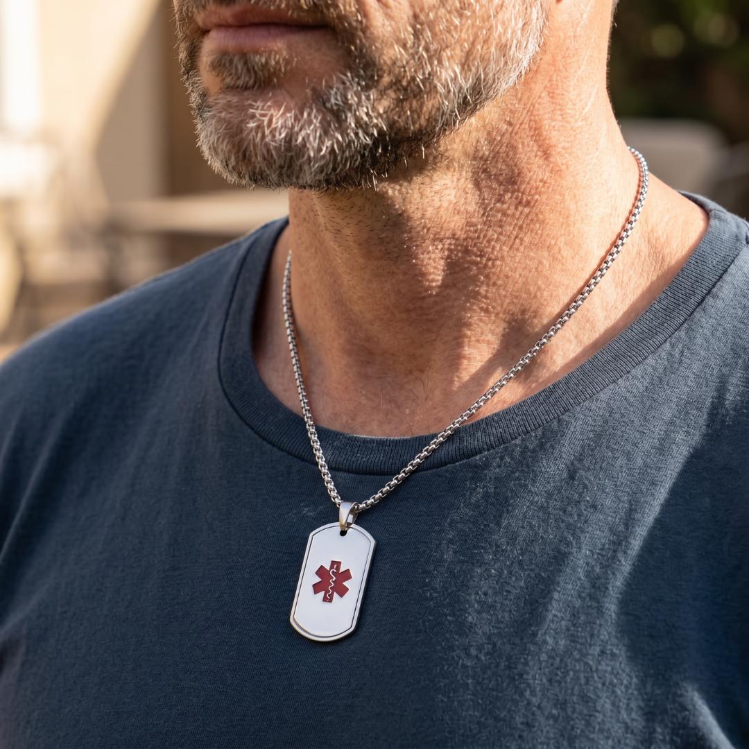 Titan Tag Personalised Medical ID Necklace-Medical Necklace-Auswara
