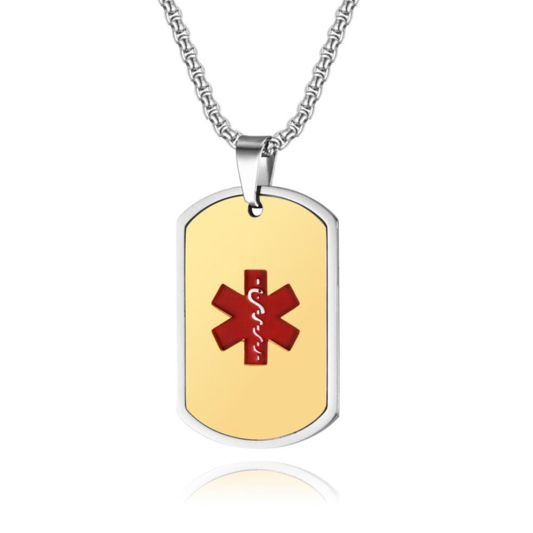 Titan Tag Personalised Medical ID Necklace-Medical Necklace-Auswara