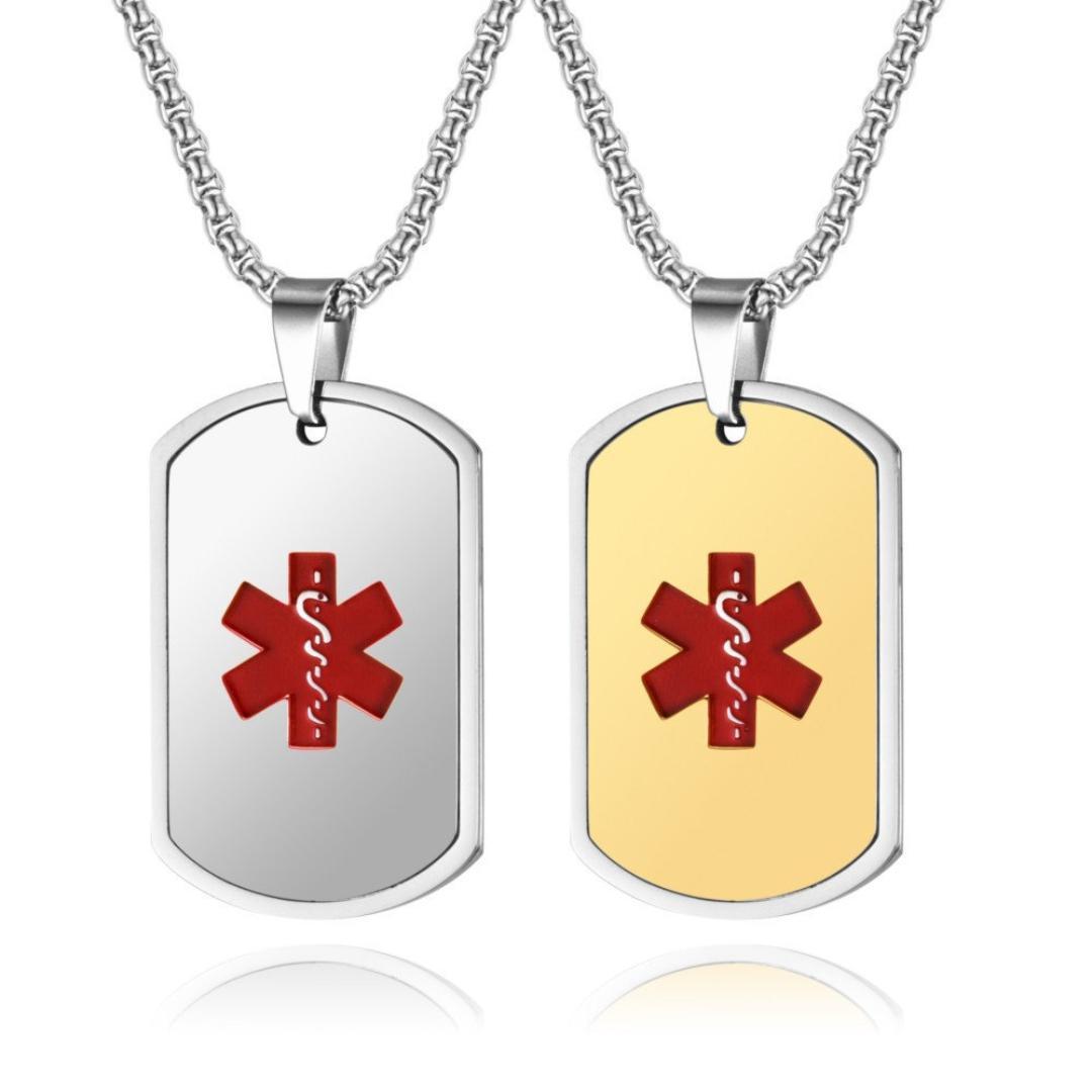 Titan Tag Personalised Medical ID Necklace-Medical Necklace-Auswara