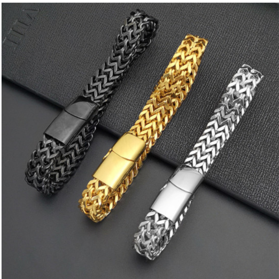 TitanWeave Custom Engraved Chain Bracelet