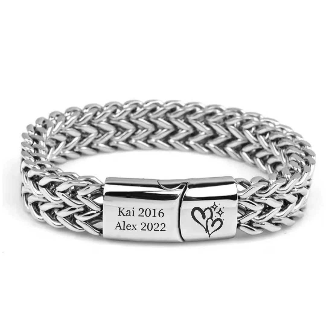 TitanWeave Custom Engraved Chain Bracelet