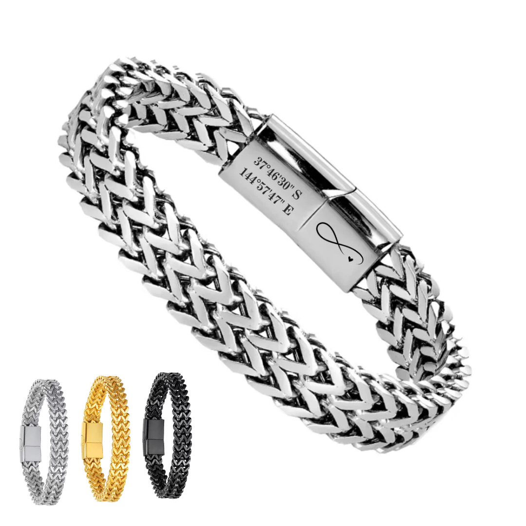 TitanWeave Custom Engraved Chain Bracelet