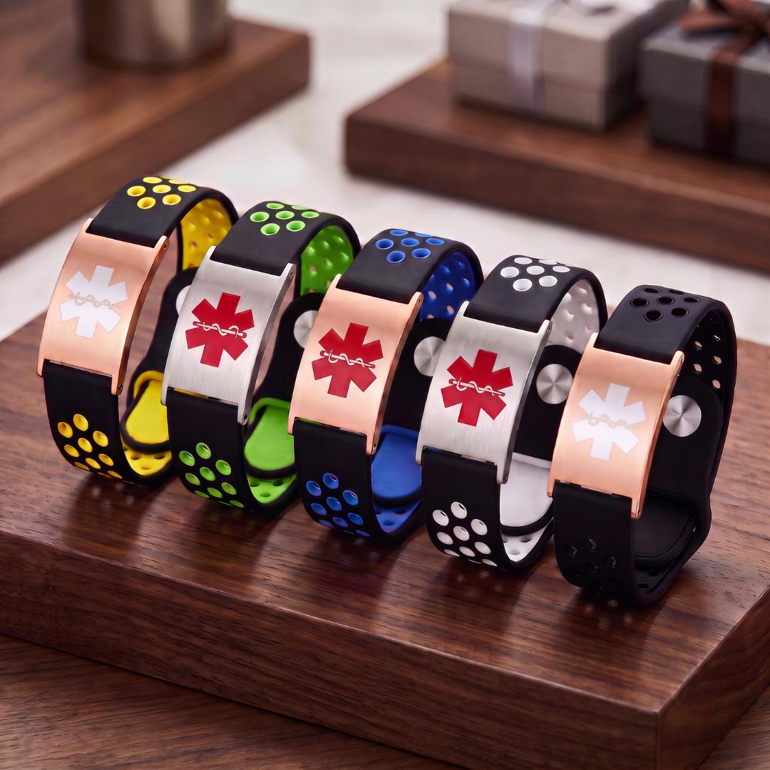 UltraFit Unisex Personalised Silicone Medical Alert Bracelet-Medical ID Bracelet-Auswara