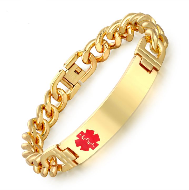UniSafe Gold Emblem Medical ID Bracelet-Medical ID Bracelet-Auswara