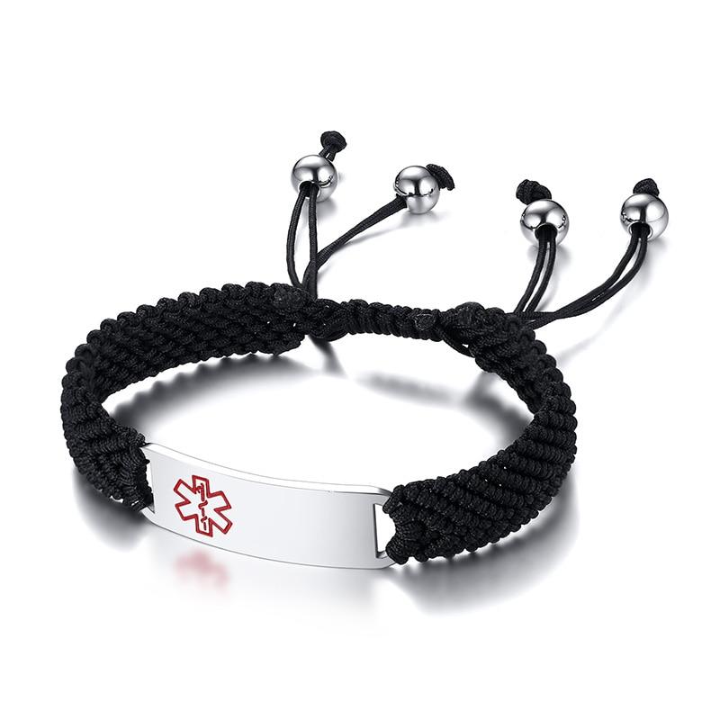 Unisex Medical ID Rope Braided Bracelet-Medical ID Bracelet-Auswara