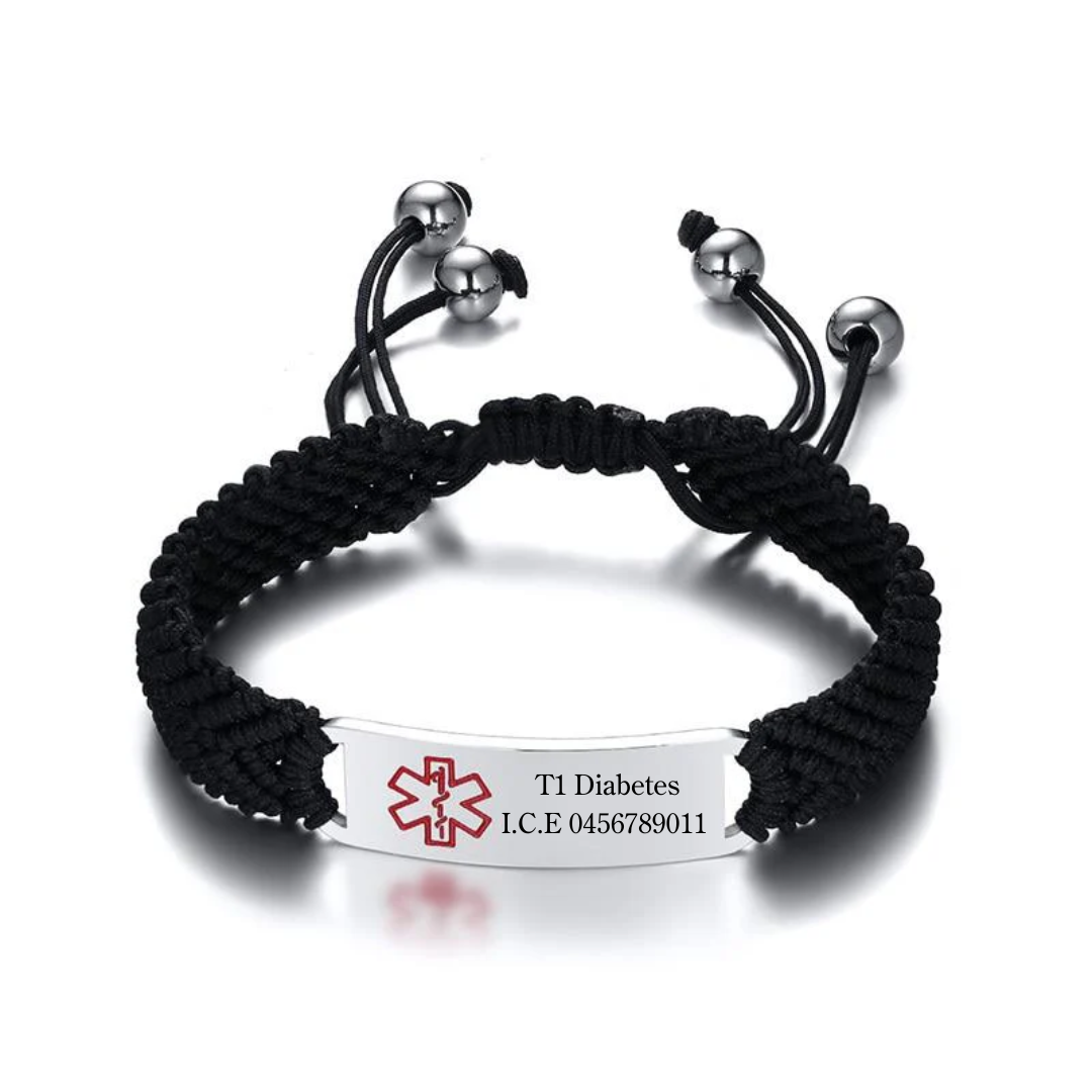 Unisex Medical ID Rope Braided Bracelet