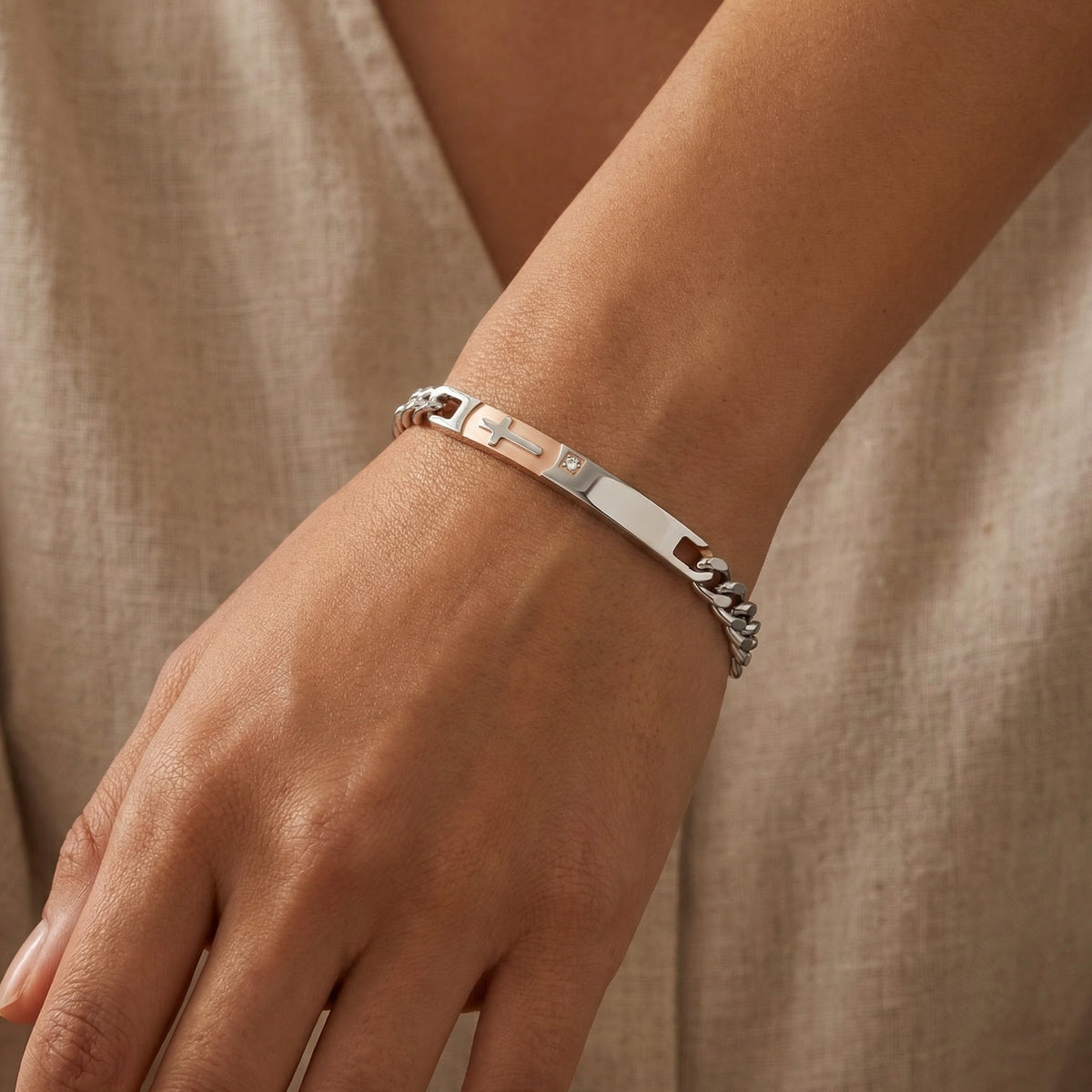 Unity Cross Couple Bracelet Set-Couple Bracelet-Auswara