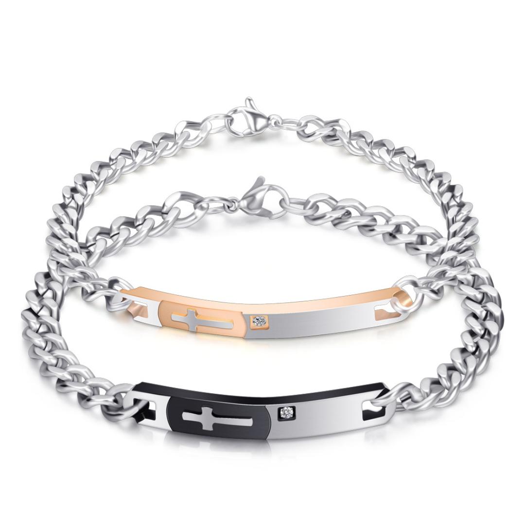 Unity Cross Couple Bracelet Set-Couple Bracelet-Auswara