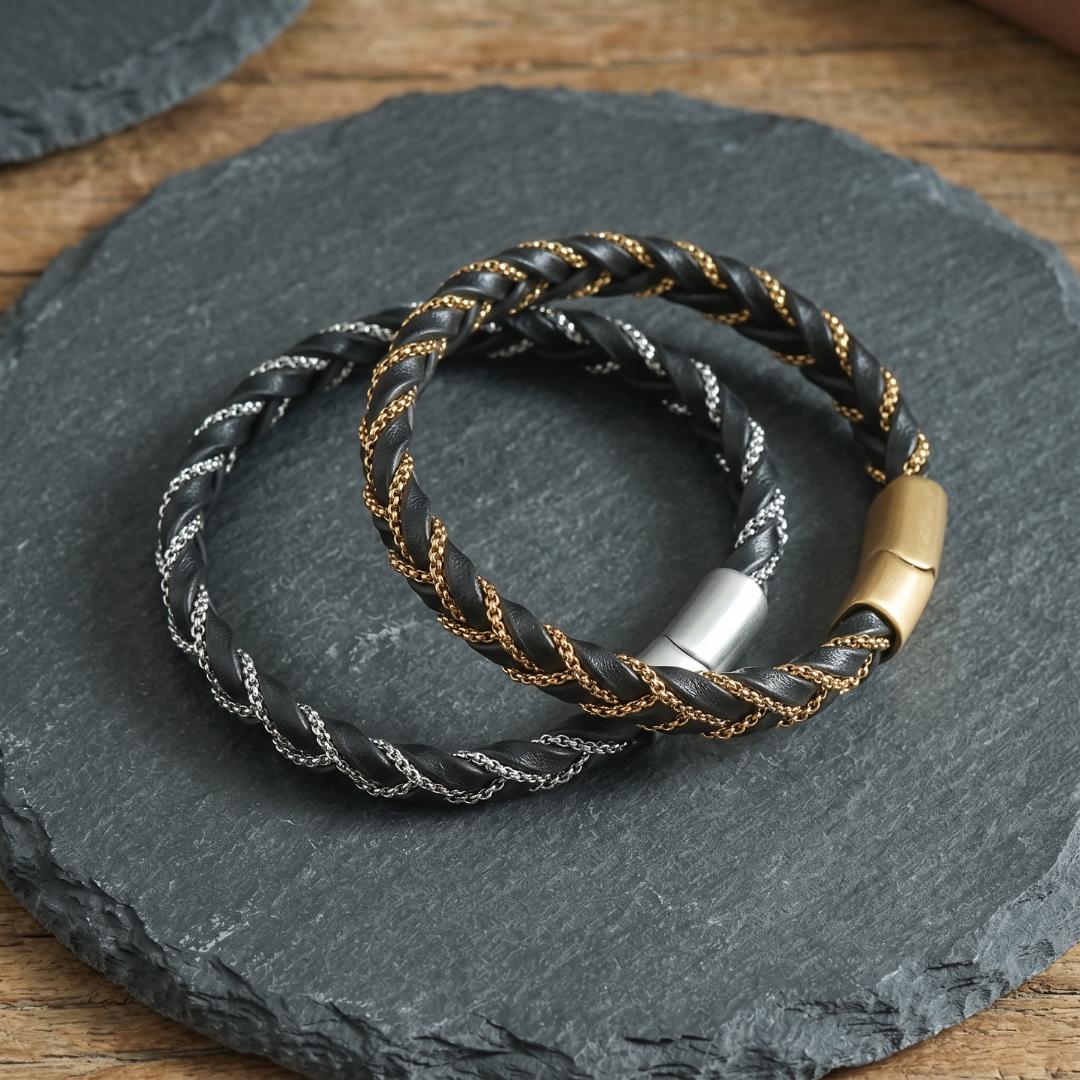 Valentina Personalised Women's Leather Bracelet-Personalised Bracelet-Auswara