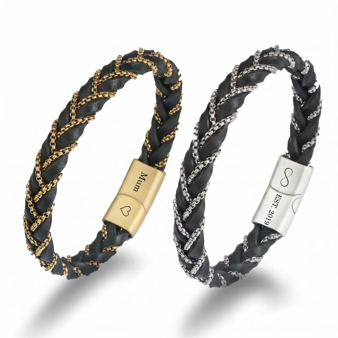 Valentina Personalised Women's Leather Bracelet-Personalised Bracelet-Auswara