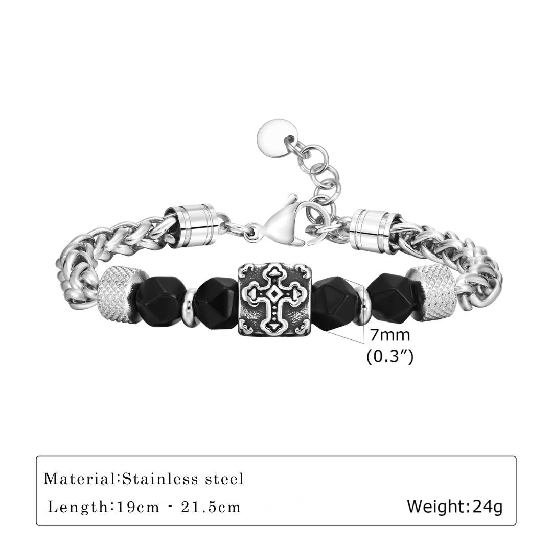 Valor Cross Stainless Steel Bracelet-Cross Bracelet-Auswara