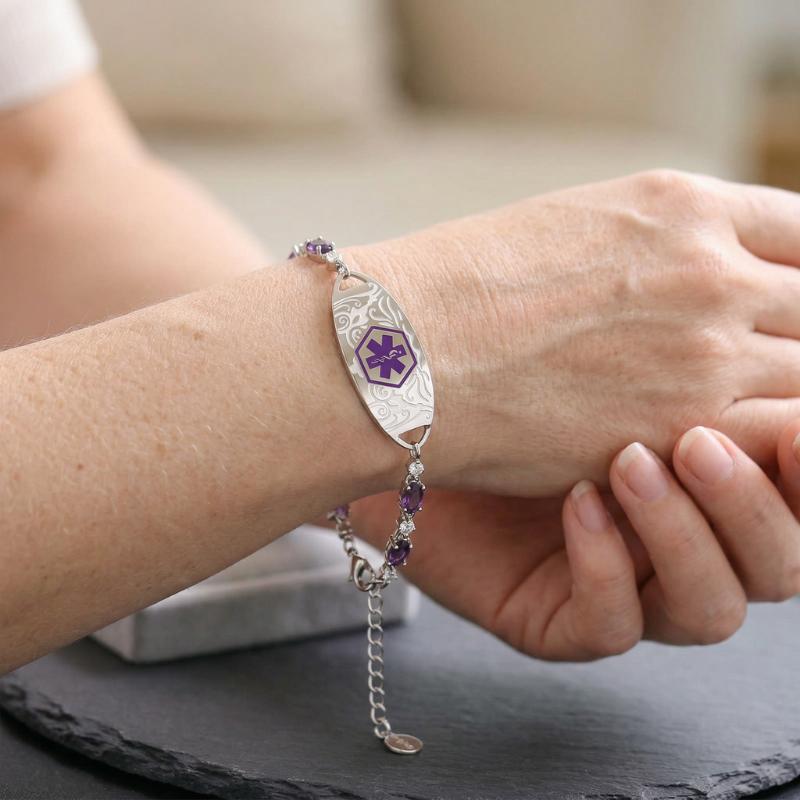 Violetta Personalised Medical ID Bracelet-Medical ID Bracelet-Auswara
