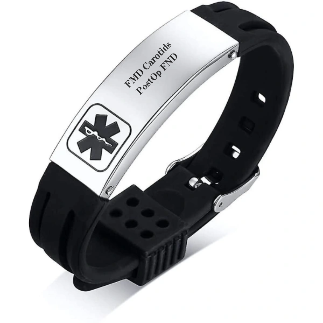 VitaSport Black Silicone Medical ID Band