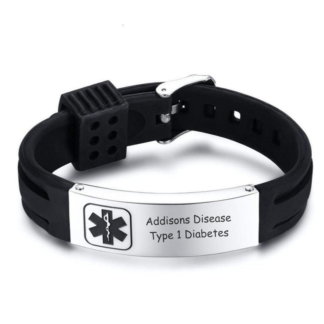 VitaSport Black Silicone Medical ID Band