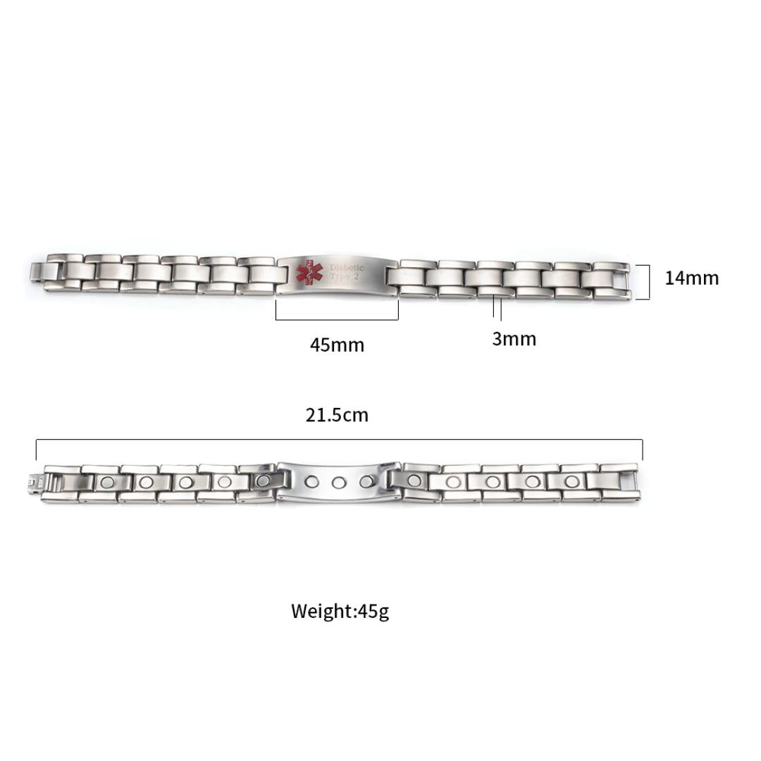 VitalCore Titanium Medical Link Bracelet-Medical ID Bracelet-Auswara