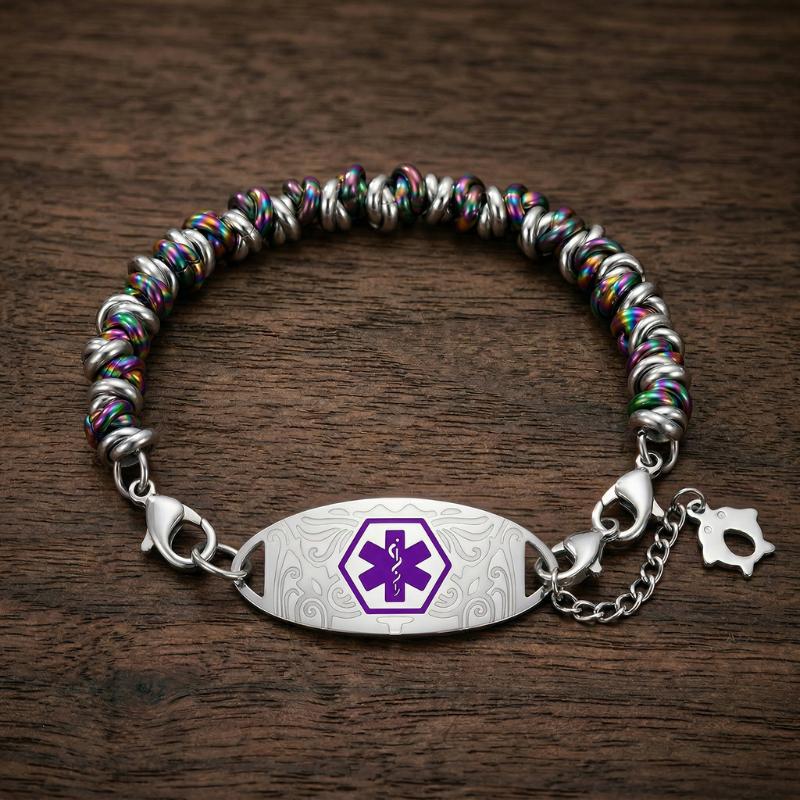 Vivid Bloom Personalised Medical ID Bracelet-Medical ID Bracelet-Auswara