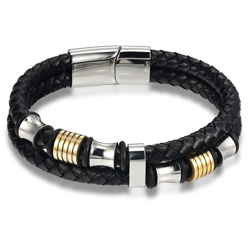 Vogue Pattern Personalised Leather Bracelet