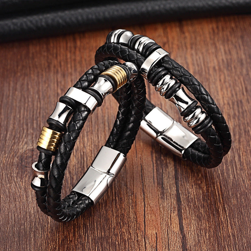 Vogue Pattern Personalised Leather Bracelet