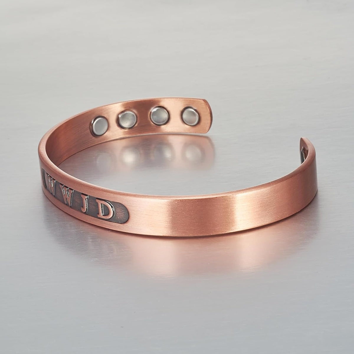 WWJD Copper Cuff – Light-Revealed Edition for Her-Cross Bracelet-Auswara