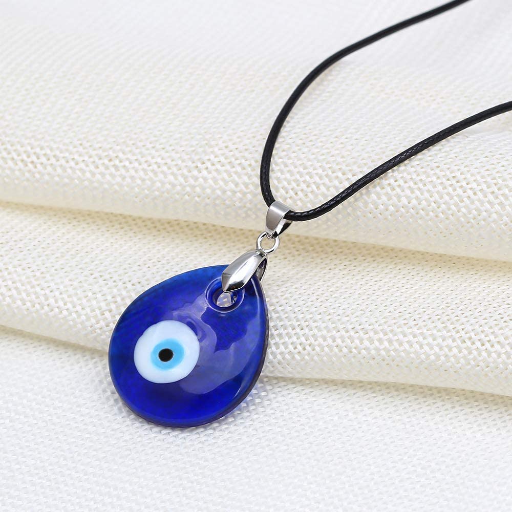 Waxed Rope Evil Eye Necklace-Evil Eye Necklace-Auswara