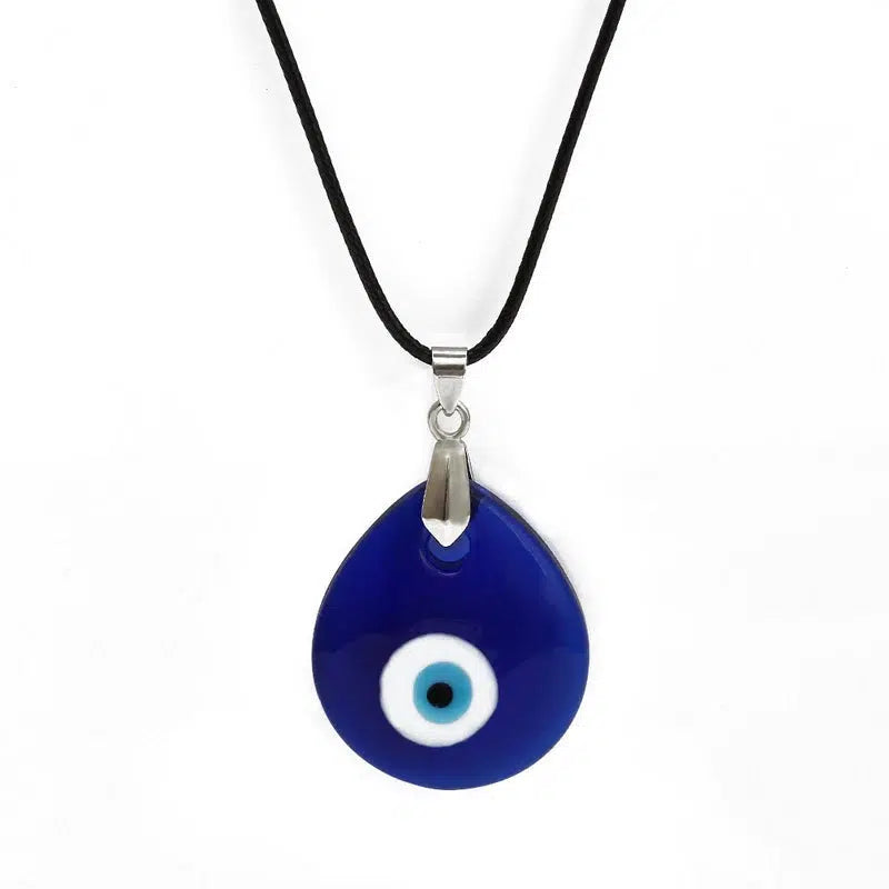 Waxed Rope Evil Eye Necklace-Evil Eye Necklace-Auswara