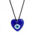 Waxed Rope Heart Shaped Evil Eye Pendant Necklace-Evil Eye Necklace-Auswara