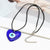 Waxed Rope Heart Shaped Evil Eye Pendant Necklace-Evil Eye Necklace-Auswara